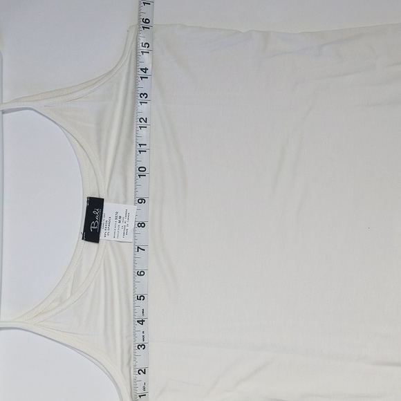 Bali Corp Off White Lace top with black floral stripes Medium NWT - Picture 5 of 7